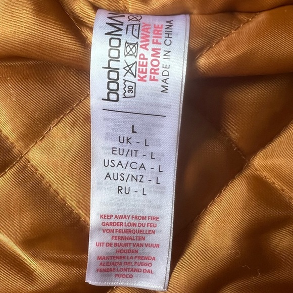 boohoo MAN Varsity Jacket Brown & White Size Large 2013 Confidence Humanity Coat - Picture 11 of 12